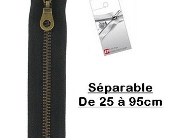 Separable black metal zipper for Eclair-Prestil Z19 brand jacket