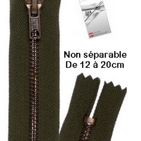 Fermeture Eclair métal kaki non séparable pour jean de la marque Eclair-Prestil Z14