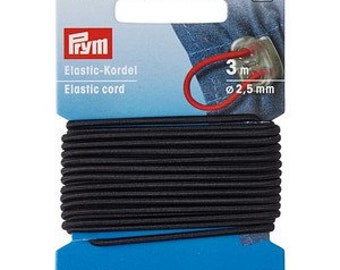 Black round elastic 2.5mm x3 meters Prym 971 231 Hat elastic