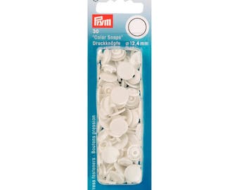 Pressure buttons Prym round white Color snaps 393 103