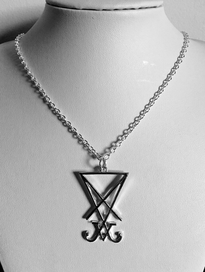 Large statement sigil of lucifer necklace. | Etsy
