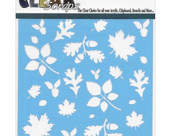 Clear Scraps Stencil 12 x 12 Fall Leaves