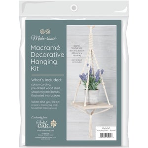 Solid Oak Macrame KIt - Hanging Shelf Square