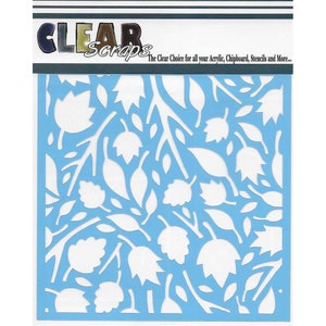 Clear Scraps Stencil 12 x 12 Twig Leaves
