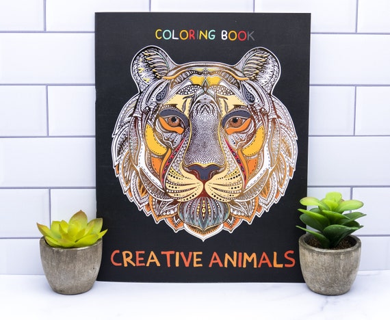 Download Adult Coloring Book Creative Animals Etsy