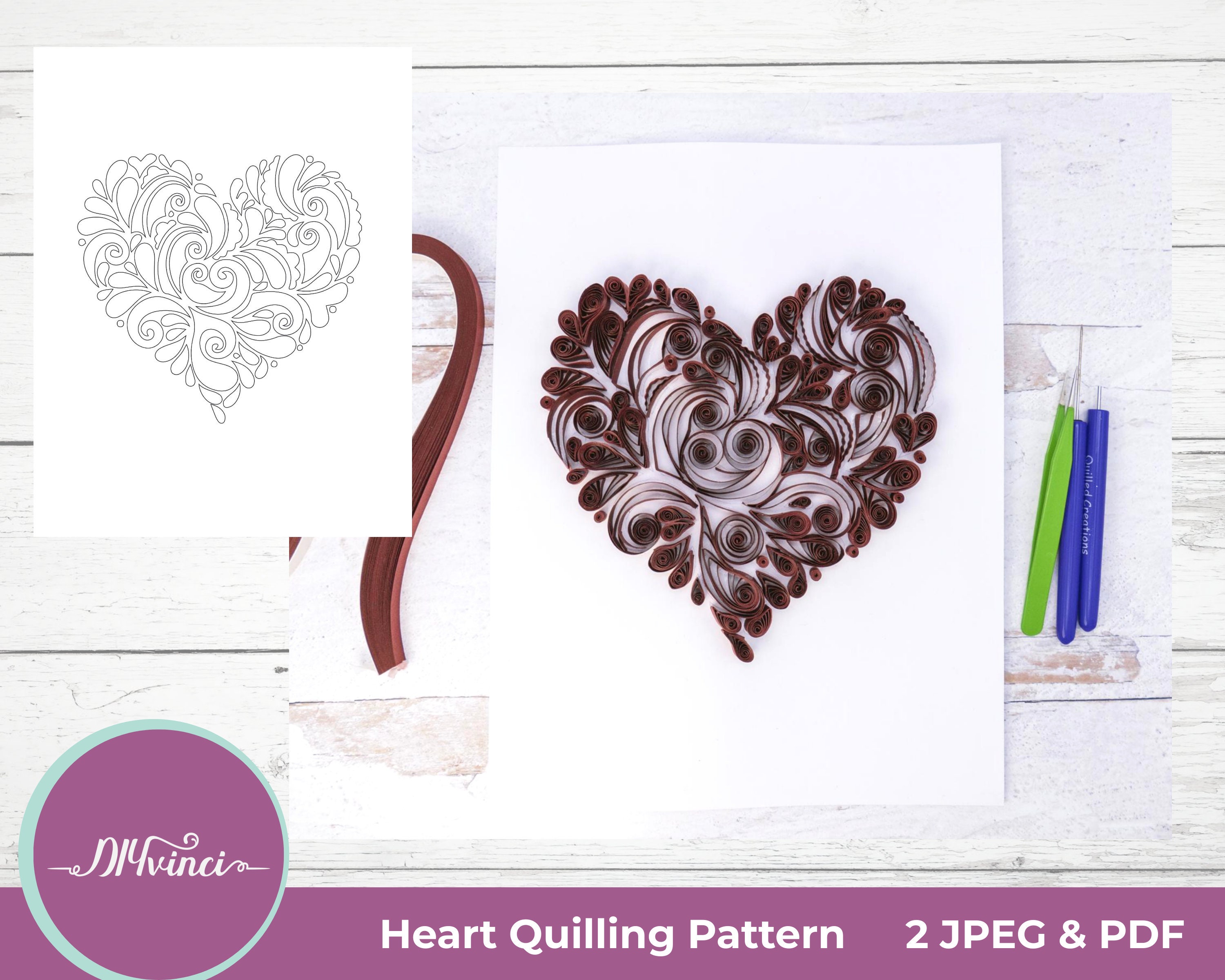 Heart Quilling Pattern