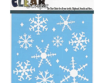 Clear Scraps Stencil 12 x 12 Ice Crystal Snowflake