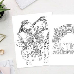 Autism Acceptance/Awareness Coloring Pages JPEG & PNG Personal Use image 2