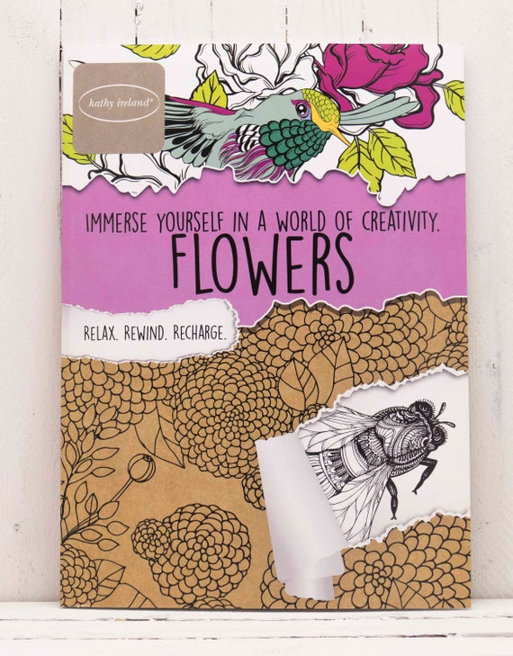 Download Adult Coloring Book Kathy Ireland Flower Etsy