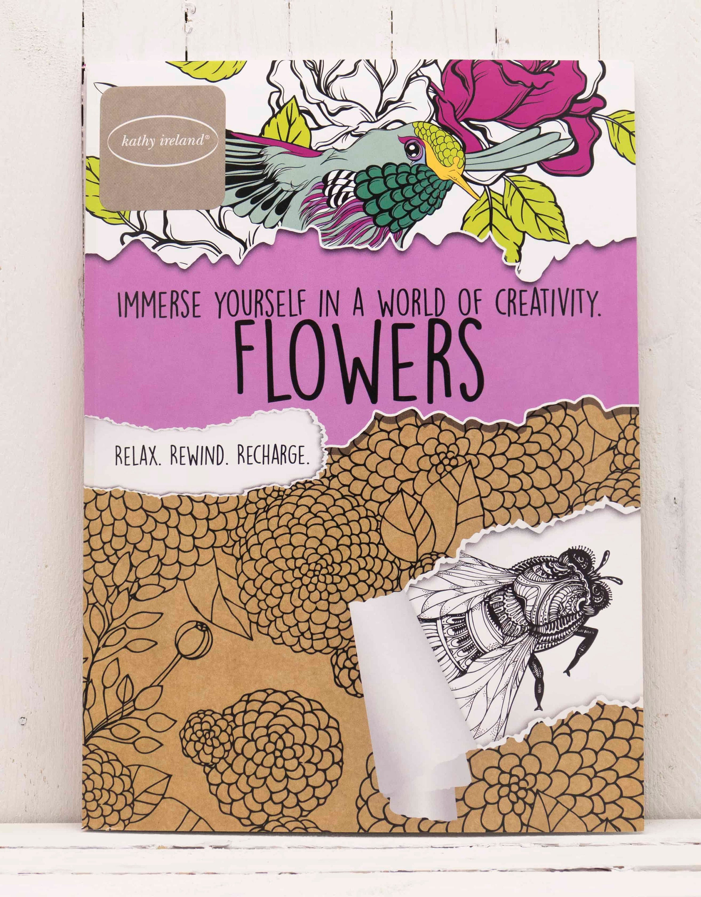 Download Adult Coloring Book Kathy Ireland Flower Etsy