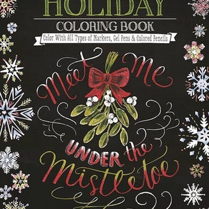 Chalk-Style Holiday Coloring Book-Meet Me Under the Mistletoe