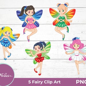 5 Fairy Clip Art - PNG - Personal & Commercial Use