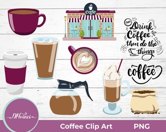 Coffee Clip Art - 10 PNG - 2 SVG - Personal & Commercial Use
