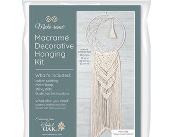 Solid Oak Macrame Kit - Moon Dreamcatcher