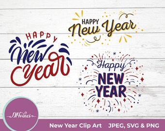 3 Happy New Year Graphics - SVG, PNG, JPEG - Personal & Commercial Use