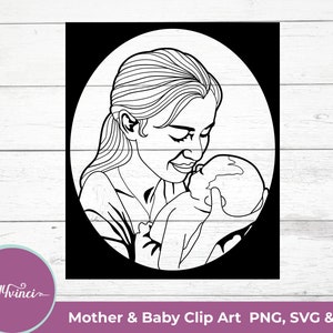 Mother and Baby Clip Art - PNG, SVG, EPS - Personal & Commercial Use