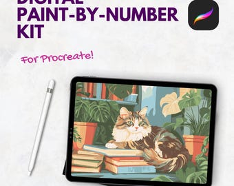 Boho Cat Digital Painting Printable Art, Cozy Book Lover Illustration, Cute Wall Decor for Home & Office