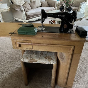 Art deco on sale sewing machine cabinet