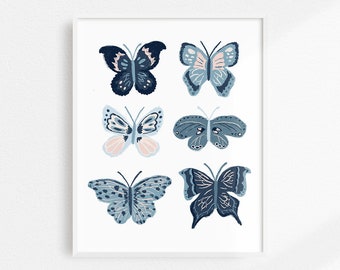 Butterfly Art Print, Girls Room Decor, Butterflies Wall Art, Butterfly Wall Hanging, Butterfly Artwork, Kids Art Print, Cute Nursery Decor