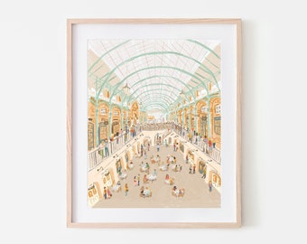Covent Garden Market Artwork, London Art Print, Cityscape Art, London England Art, Travel Decor, Travel Lover Gift, London Illustration