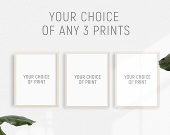 Set of 3 Prints, Three Art Prints, Gallery Wall Sets, Discounted Art Print Sets, Gallery Wall Art Prints, Nursery Decor, Kitchen Decor