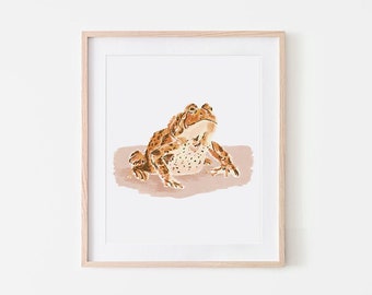 Toad Wall Art, Toad Artwork, Frog Wall Art, Toad Wall Decor, Kids Art Print, Boys Room Decor, Nursery Decor, Gallery Wall Art, Animal Art