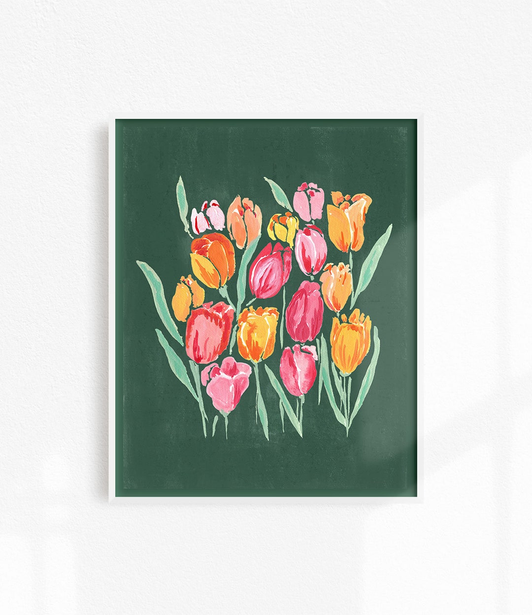 Tulips Painting, Floral Bedroom Wall Decor, Tulips Flower Art Print ...
