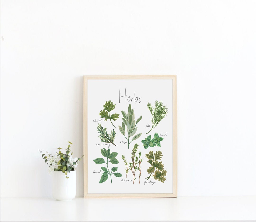 Kitchen Decor, Kitchen Art, Herbs Art Print, Herb Print, Food Artwork ...