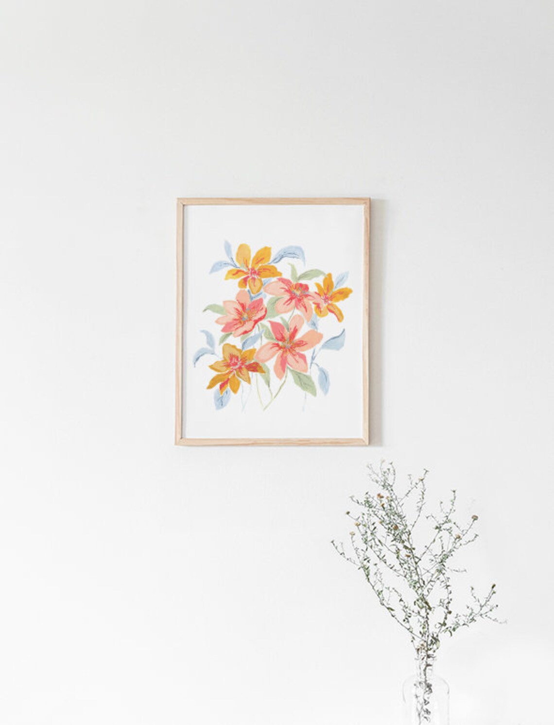 Colorful Floral Wall Decor Bedroom Wall Art Floral Print | Etsy