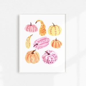 Pumpkins Gourds Wall Art, Colorful Pumpkin Art Print, Watercolor Painting, Fall Wall Art, Autumn Decor Watercolor Pumpkins, Pumpkin Wall Art