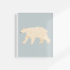 Polar Bear Print, Polar Bear Artwork, Polar Bear Art, Winter Decor, Bear Decor, Kids Art Print, Nursery Decor, Gallery Wall Art, Animal Art