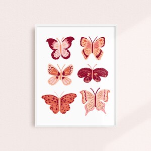 Butterfly Wall Art, Butterfly Decor, Butterflies Art Print, Butterfly Artwork, Girls Room Decor, Nursery Decor, Cute Butterfly Art