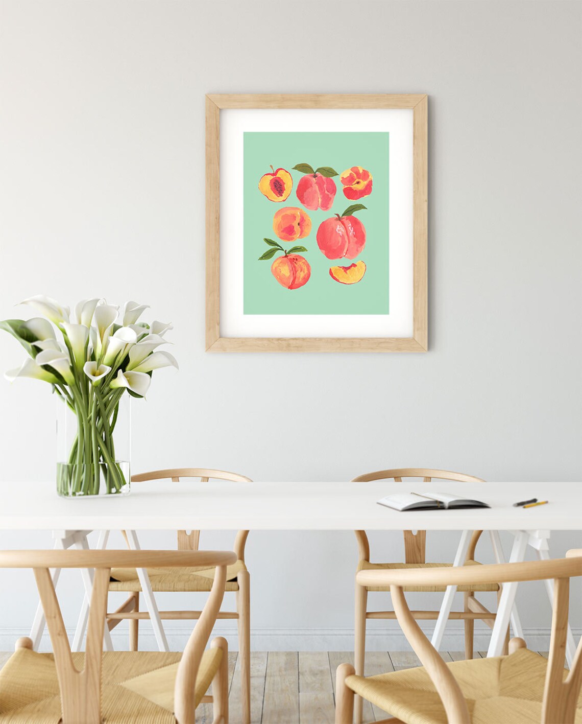 Peach Decor Peach Print Kitchen Wall Decor Peach Artwork | Etsy