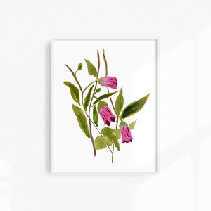 Floral Art for Nursery, Pink Floral Wall Decor, Unique Living Room Art, Pink Flower Bedroom Wall Art, Floral Boho Decor, Floral Aesthetic