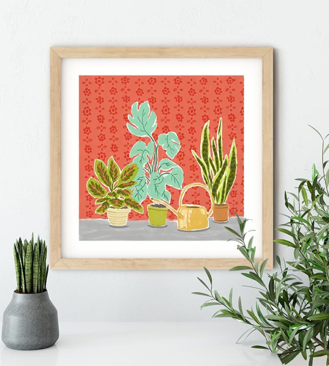 House Plants Art Print Unique Plant Wall Art Indoor Plant Etsy