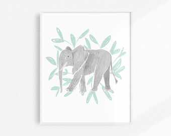 Elephant Artwork, Elephant Nursery, Elephant Print, Baby Elephant Art, Nursery Art Print, Elephant Print, Elephant, Cute Baby Elephant Art