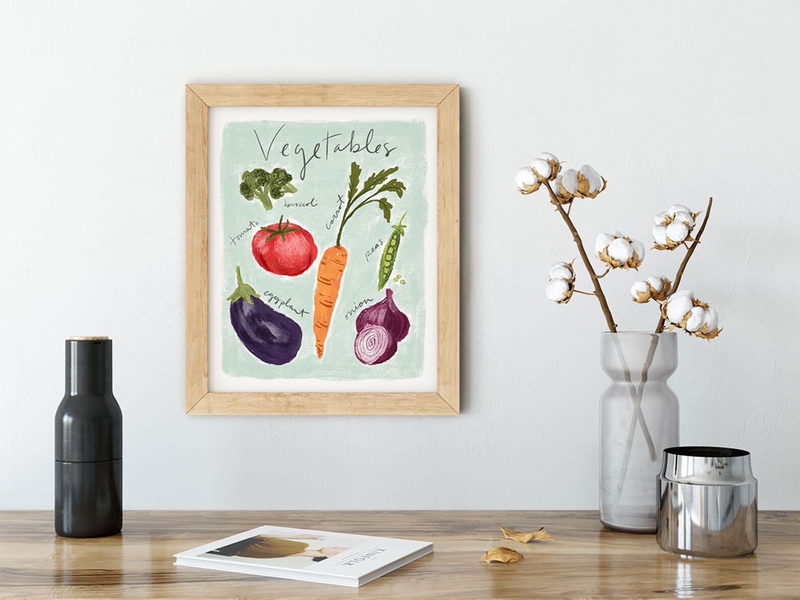 Vegetable Art Print Vegetable Print Kitchen Decor Food Etsy
