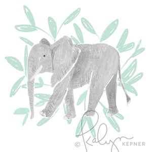 Elephant Artwork, Elephant Nursery, Elephant Print, Baby Elephant Art ...