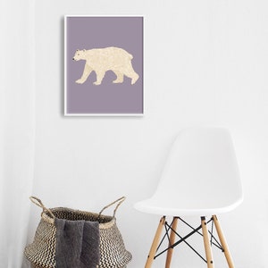Polar Bear Art Print, Polar Bear Painting, Kids Room Art Print, Polar Bear Nursery Decor, Bear Wall Art, Animal Lover Gift, Animal Art image 5