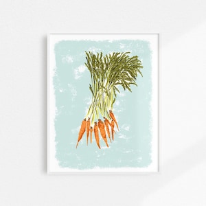 Kitchen Wall Decor, Carrot Artwork, Vegetable Art Print, Food Home Decor, Veggie Art, Kitchen Print, Vegetable Wall Hanging, Dining Room Art