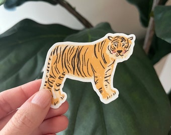 Tiger Sticker, Animal Sticker, Cute Water Bottle Sticker, Orange Tiger Sticker, Tiger Team Sticker, Back to School Sticker, Mascot Sticker