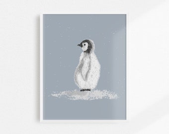 Boy Nursery Art, Penguin Print, Baby Animal Art, Penguin Art, Baby Penguin Artwork, Kids Art Print, Cute Penguin Wall Art, Nursery Animals