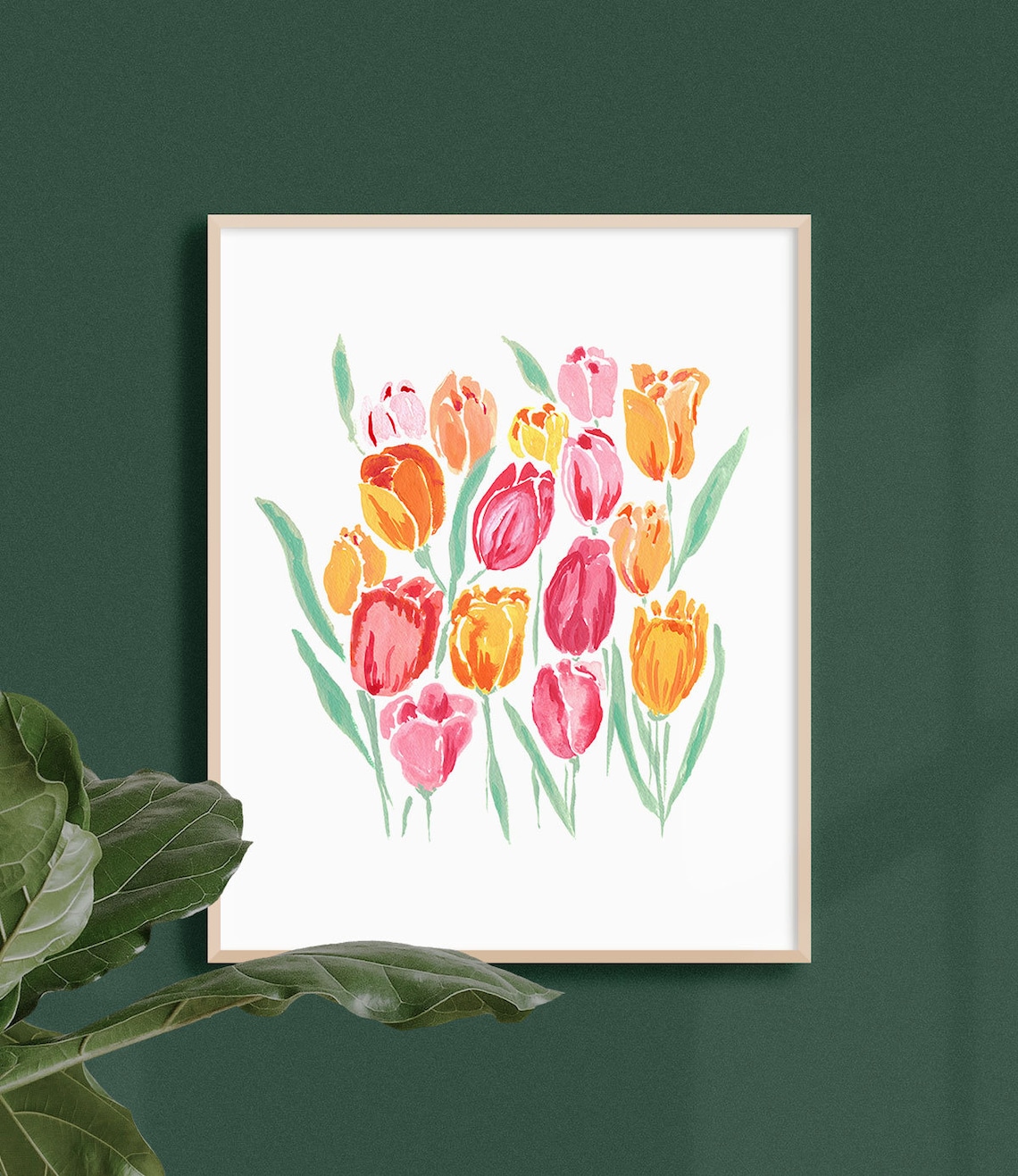Colorful Tulips Wall Decor Bedroom Wall Art Tulips Flower Etsy