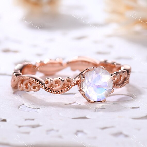 Vintage moonstone engagement ring best sale
