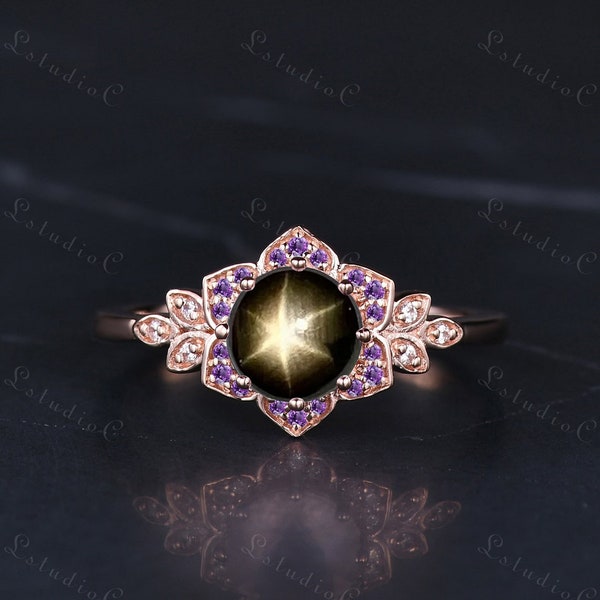 antique-black-star-sapphire-ring-etsy