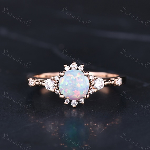 Small opal cheap engagement rings