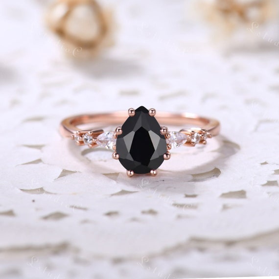 Onyx cheap teardrop ring