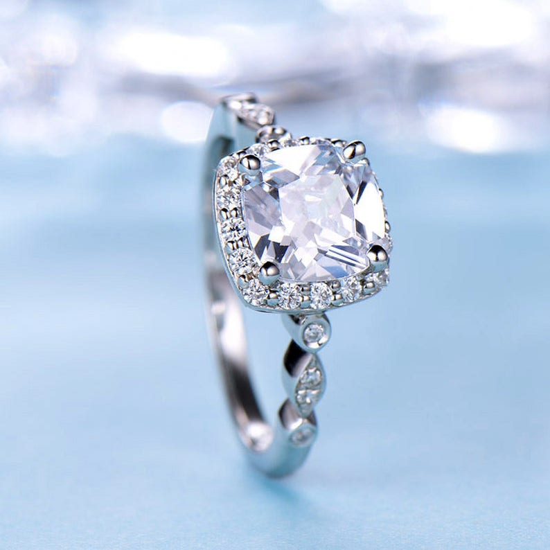 cubic zirconia engagement rings white gold