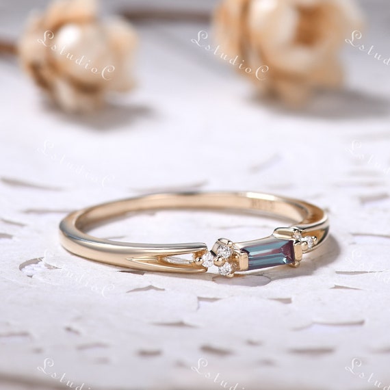 Alexandrite sale baguette ring