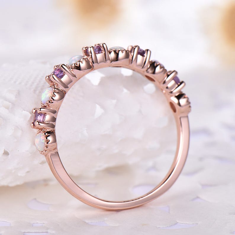 opal and amethyst wedding ring opal and amethyst wedding ring